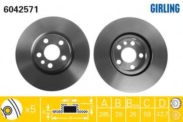GIRLING 6042571 Тормозной диск