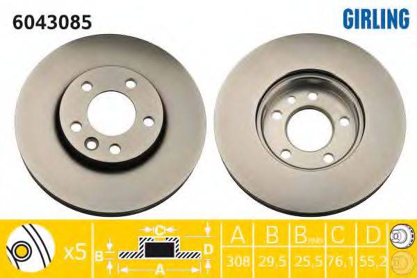 GIRLING 6043085 Тормозной диск