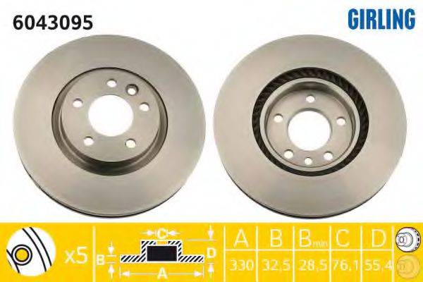 GIRLING 6043095 Тормозной диск