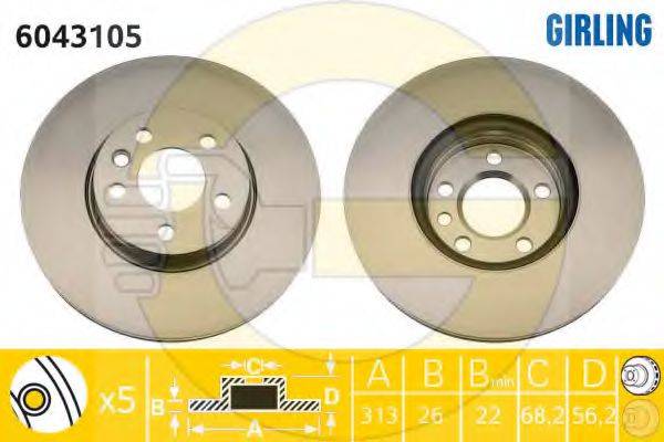 GIRLING 6043105 Тормозной диск