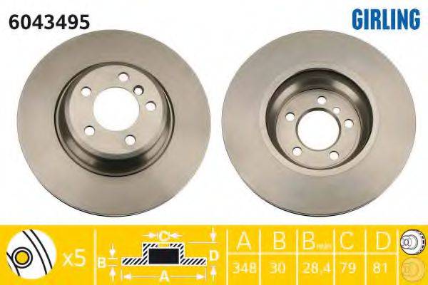GIRLING 6043495 Тормозной диск