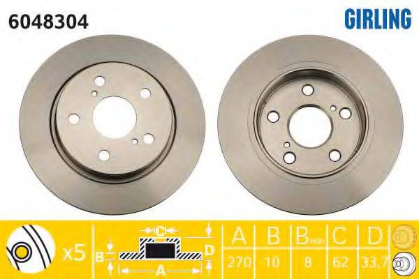 GIRLING 6048304 Тормозной диск