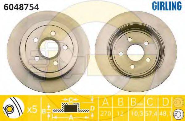GIRLING 6048754 Тормозной диск