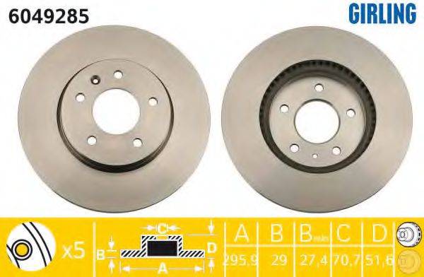 GIRLING 6049285 Тормозной диск
