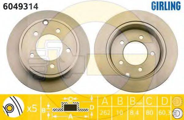 GIRLING 6049314 Тормозной диск