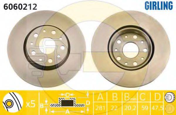 GIRLING 6060212 Тормозной диск