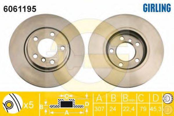 GIRLING 6061195 Тормозной диск