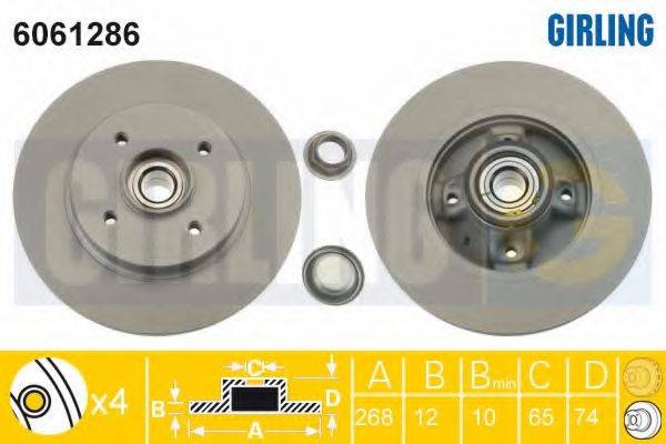 GIRLING 6061286 Тормозной диск