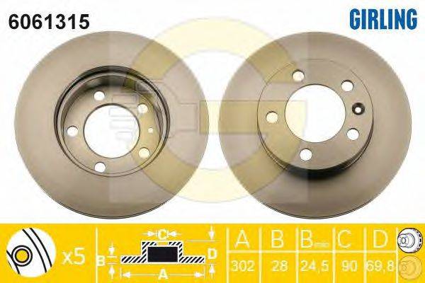 GIRLING 6061315 Тормозной диск