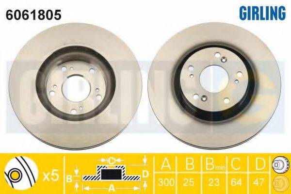 GIRLING 6061805 Тормозной диск