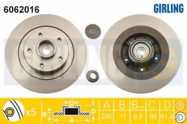 GIRLING 6062016 Тормозной диск