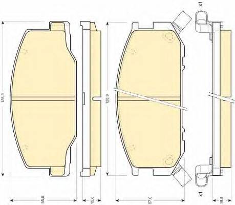 GIRLING 6111909 Комплект тормозных колодок, дисковый тормоз