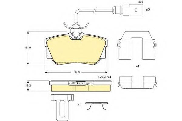 GIRLING 6113261 Комплект тормозных колодок, дисковый тормоз