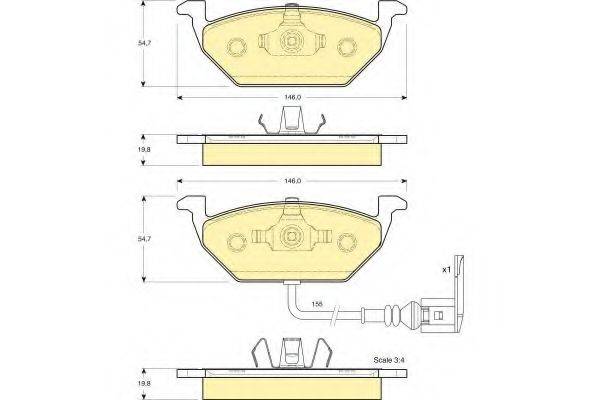 GIRLING 6113865 Комплект тормозных колодок, дисковый тормоз