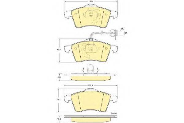 GIRLING 6113912 Комплект тормозных колодок, дисковый тормоз