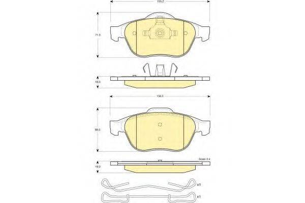 GIRLING 6114682 Комплект тормозных колодок, дисковый тормоз