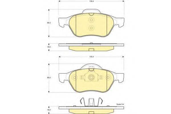 GIRLING 6115402 Комплект тормозных колодок, дисковый тормоз