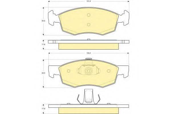 GIRLING 6115882 Комплект тормозных колодок, дисковый тормоз