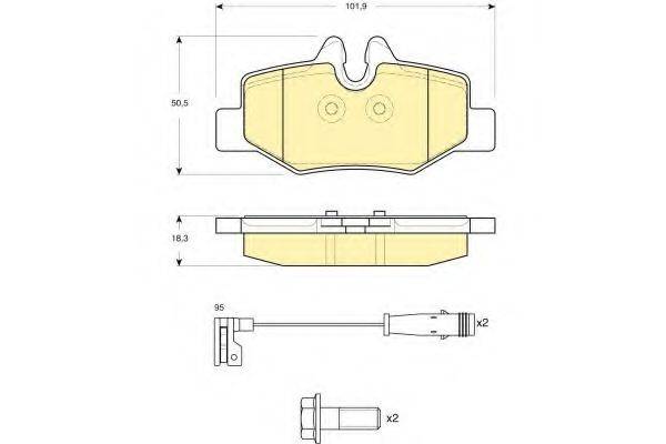 GIRLING 6116014 Комплект тормозных колодок, дисковый тормоз