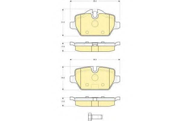 GIRLING 6116121 Комплект тормозных колодок, дисковый тормоз