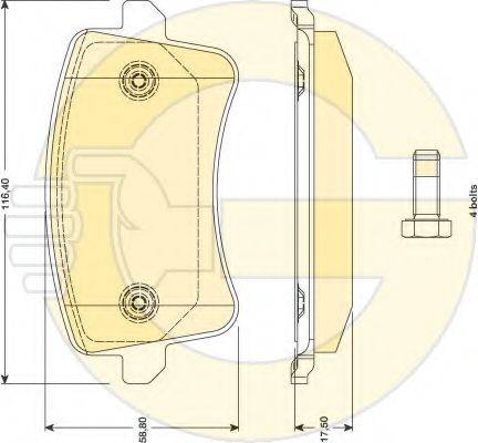 GIRLING 6117651 Комплект тормозных колодок, дисковый тормоз