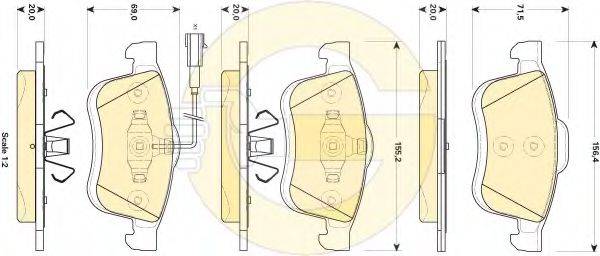 GIRLING 6118644 Комплект тормозных колодок, дисковый тормоз