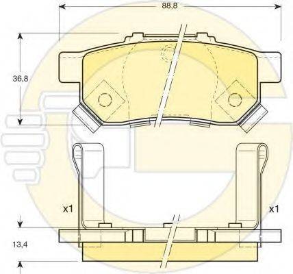 GIRLING 6131749 Комплект тормозных колодок, дисковый тормоз