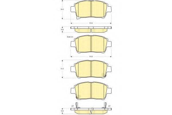 GIRLING 6133179 Комплект тормозных колодок, дисковый тормоз