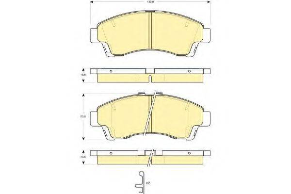 GIRLING 6133219 Комплект тормозных колодок, дисковый тормоз