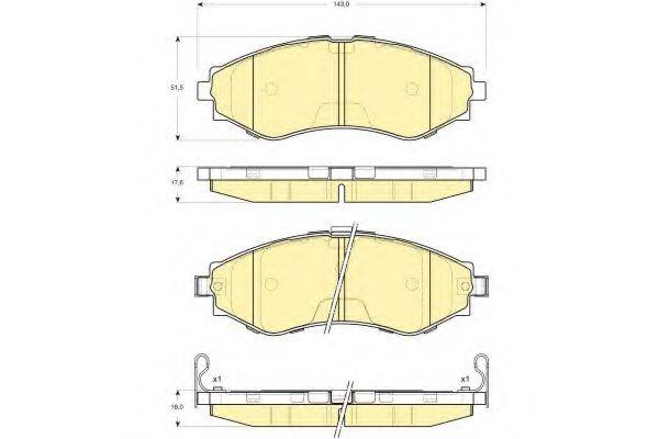 GIRLING 6133459 Комплект тормозных колодок, дисковый тормоз