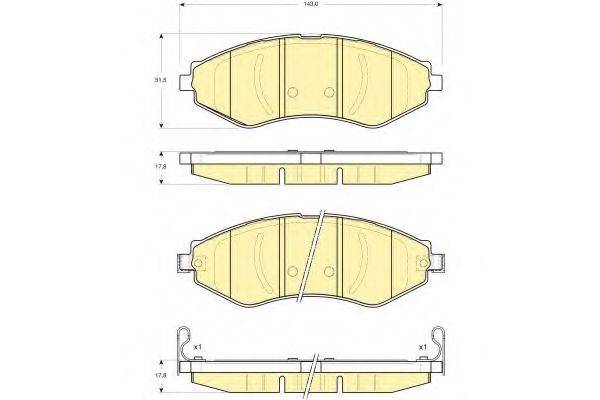 GIRLING 6133479 Комплект тормозных колодок, дисковый тормоз