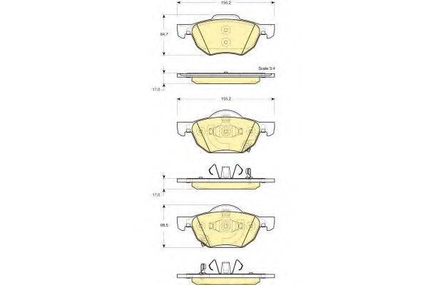 GIRLING 6133559 Комплект тормозных колодок, дисковый тормоз