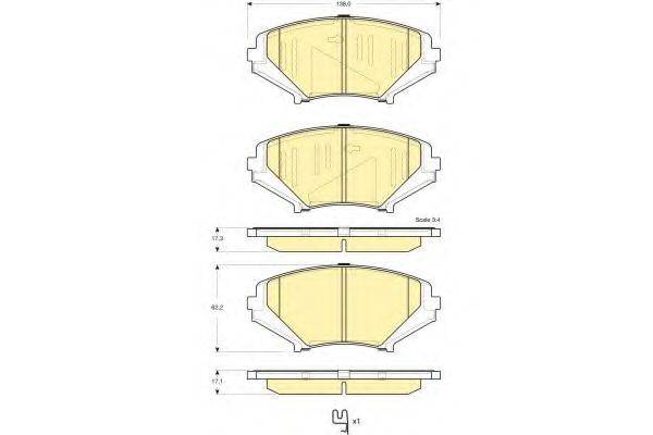 GIRLING 6133569 Комплект тормозных колодок, дисковый тормоз