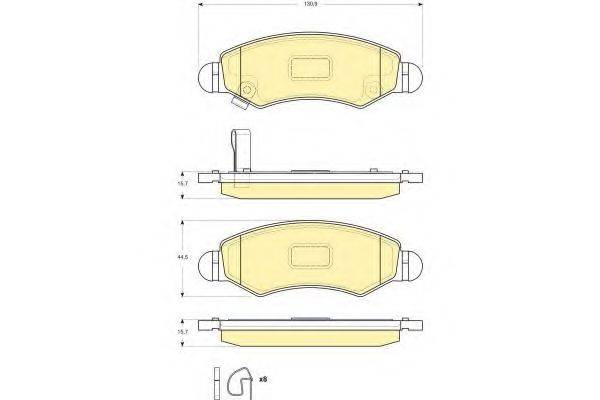 GIRLING 6133634 Комплект тормозных колодок, дисковый тормоз