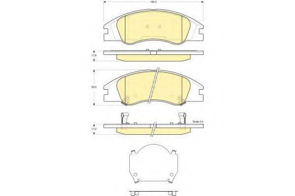 GIRLING 6133679 Комплект тормозных колодок, дисковый тормоз