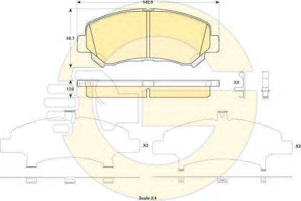 GIRLING 6135219 Комплект тормозных колодок, дисковый тормоз