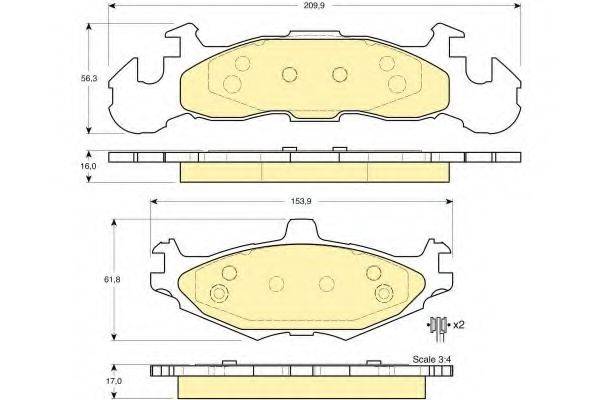 GIRLING 6140035 Комплект тормозных колодок, дисковый тормоз