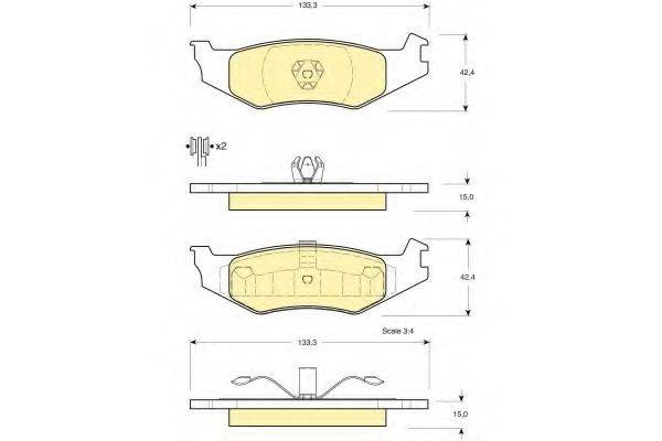 GIRLING 6140125 Комплект тормозных колодок, дисковый тормоз