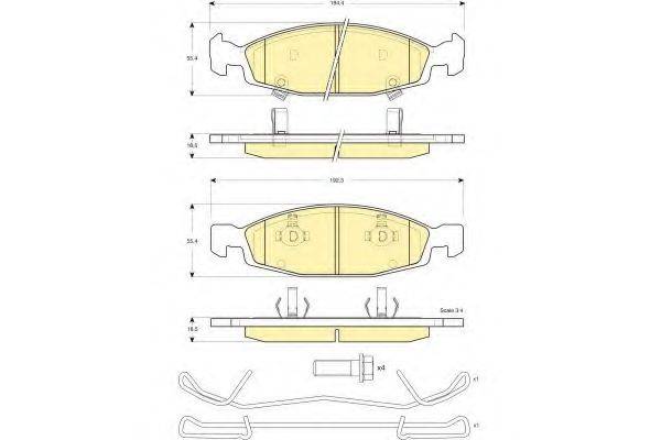 GIRLING 6141205 Комплект тормозных колодок, дисковый тормоз