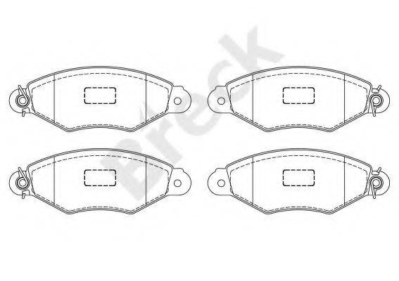 BRECK 219800070210 Комплект тормозных колодок, дисковый тормоз