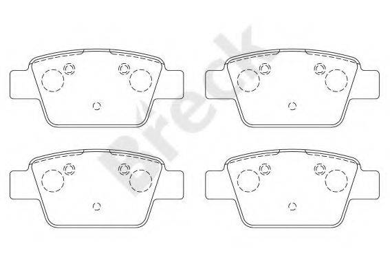 BRECK 237140070400 Комплект тормозных колодок, дисковый тормоз