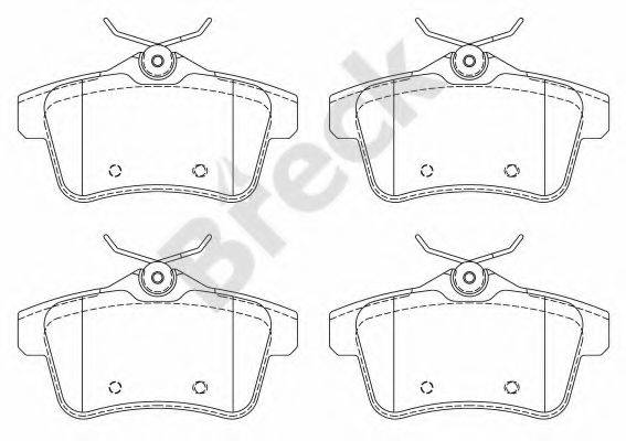BRECK 249220070400 Комплект тормозных колодок, дисковый тормоз