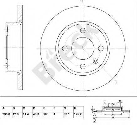 BRECK BR007SA100 Тормозной диск