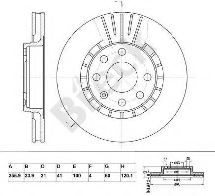 BRECK BR305VA100 Тормозной диск