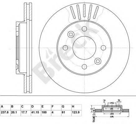 BRECK BR327VA100 Тормозной диск