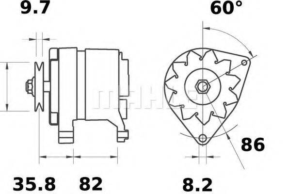 MAHLE ORIGINAL MG107 Генератор