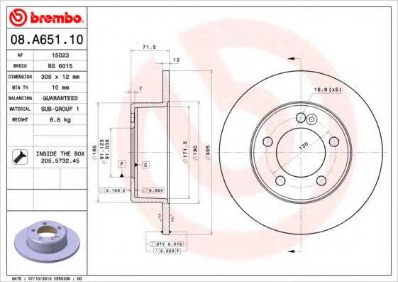 BRECO BS6015 Тормозной диск
