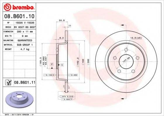 BRECO BS6027 Тормозной диск