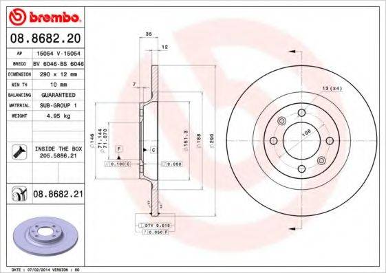 BRECO BS6046 Тормозной диск