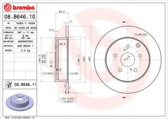 BRECO BS6048 Тормозной диск